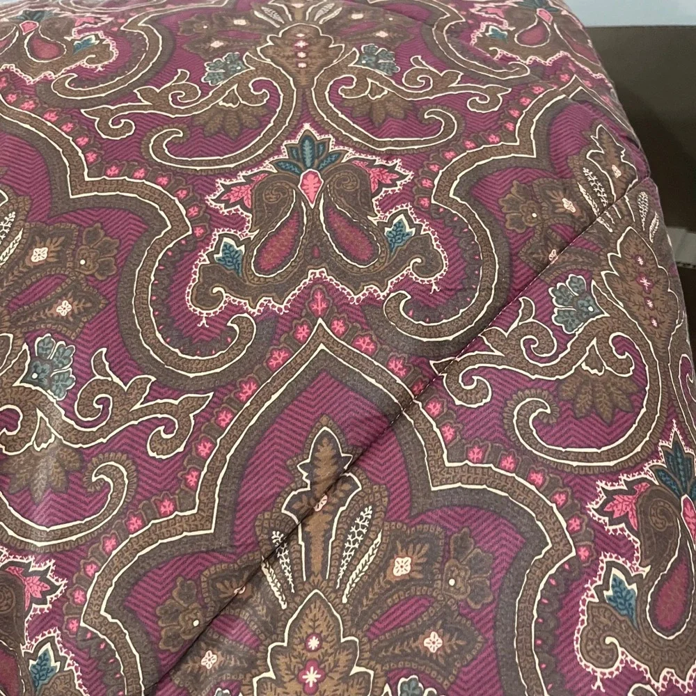 Vtg Ralph Lauren Abenhall Paisley Full Queen Comforter Set 2 Shams Burgundy Boho